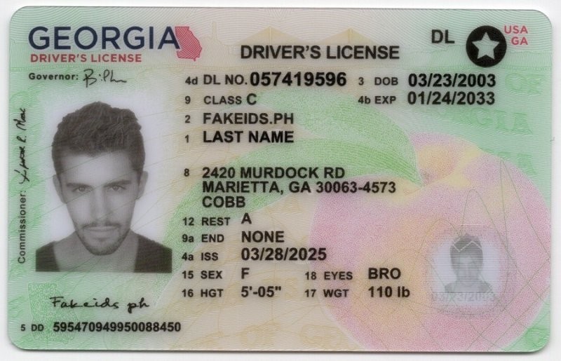 Georgia - United States Fake ID - High Quality Scannable Fake ID Card