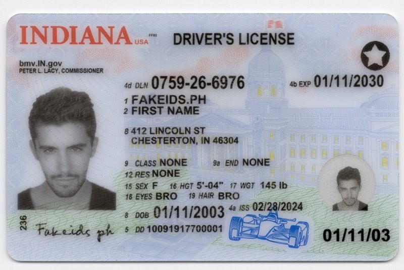 Indiana-IN Fake ID - United States Fake ID - High Quality Scannable Fake ID Card